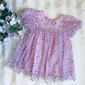 Beautiful Floral Purple Tulle Dress Baby Girl 18 Months